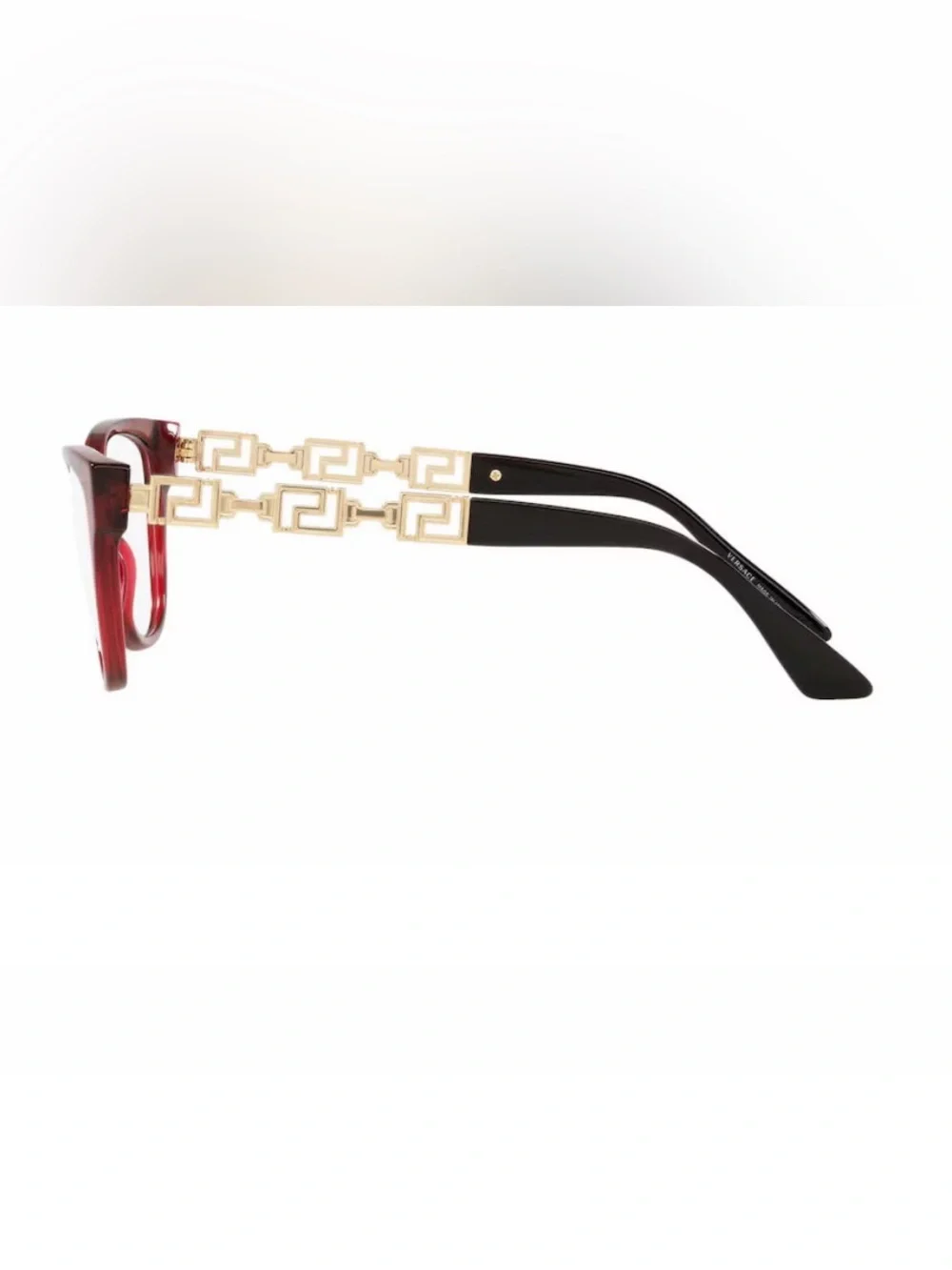 Versace VE 3292 Red Cat-Eye Women's Glasses with Gold Chain Greca Temples